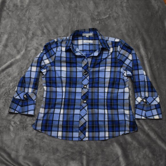 Pendleton Tops - Pendleton Petite Wrinkle Free Plaid Button Up Top